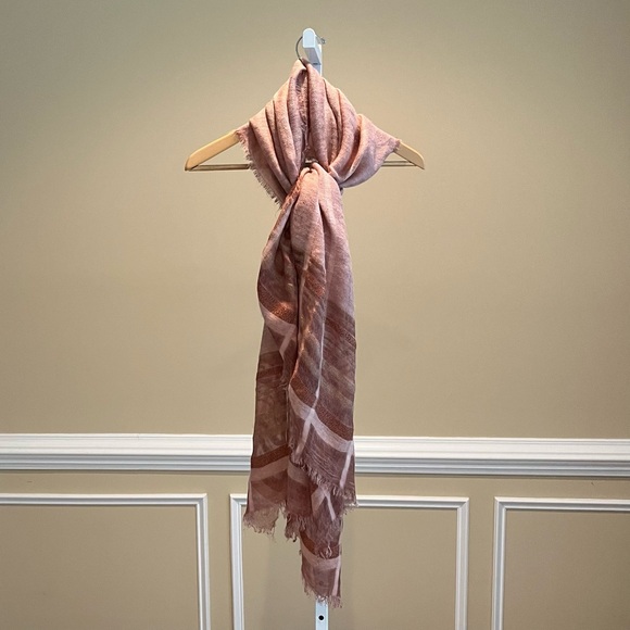 Wrap Scarf Pink and Gold Metallic - Picture 7 of 7